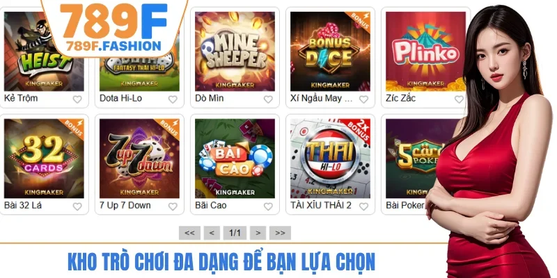 Kho trò chơi đa dạng để bạn lựa chọn 